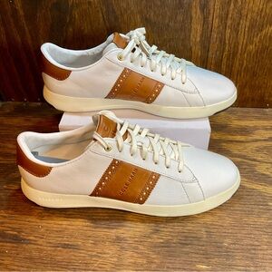 Cole Haan Grand Series Sneakers Men's 10.5 M White Brown Soft Leather C33310
